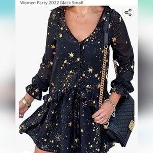 Dokotoo Gold Star Long Sleeve dress